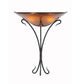 Meyda Lighting Autumn Moon 18" 2-Light Black Wall Sconce With Amber Mica Shade Glass
