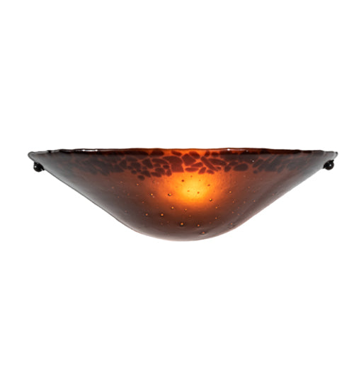 Meyda Lighting Autumn Moon 18" Timeless Bronze Wall Sconce With Amber Shade Glass