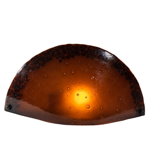 Meyda Lighting Autumn Moon 18" Timeless Bronze Wall Sconce With Amber Shade Glass