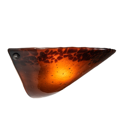 Meyda Lighting Autumn Moon 18" Timeless Bronze Wall Sconce With Amber Shade Glass