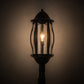 Meyda Lighting Auvillar 13" Old Wrought Iron Post Mount Light With Clear Seeded Shade Glass