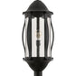 Meyda Lighting Auvillar 13" Old Wrought Iron Post Mount Light With Clear Seeded Shade Glass