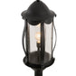 Meyda Lighting Auvillar 13" Old Wrought Iron Post Mount Light With Clear Seeded Shade Glass