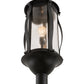 Meyda Lighting Auvillar 13" Old Wrought Iron Post Mount Light With Clear Seeded Shade Glass
