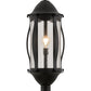 Meyda Lighting Auvillar 13" Old Wrought Iron Post Mount Light With Clear Seeded Shade Glass