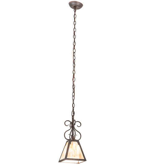 Meyda Lighting Ava 10" Cajun Spice Mini Pendant Light With Sable Idalight Shade Glass