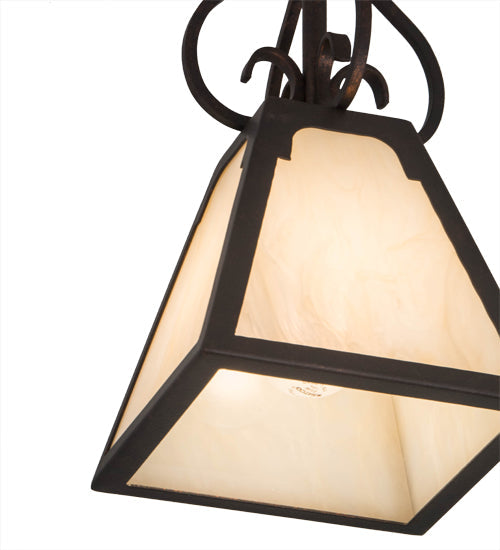Meyda Lighting Ava 10" Copper Rust Mini Pendant Light With Beige Sahara Taupe Idalight Shade Glass