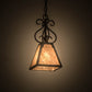 Meyda Lighting Ava 10" Smoke Mini Pendant Light With Silver Mica Shade Glass