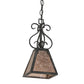 Meyda Lighting Ava 10" Smoke Mini Pendant Light With Silver Mica Shade Glass