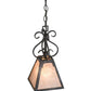 Meyda Lighting Ava 10" Smoke Mini Pendant Light With Silver Mica Shade Glass
