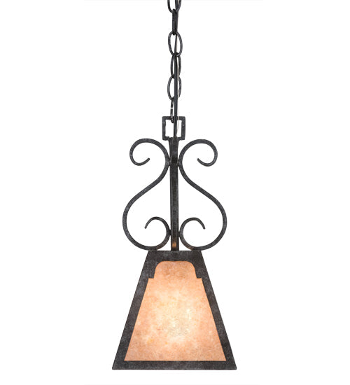 Meyda Lighting Ava 10" Smoke Mini Pendant Light With Silver Mica Shade Glass
