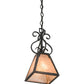 Meyda Lighting Ava 10" Smoke Mini Pendant Light With Silver Mica Shade Glass