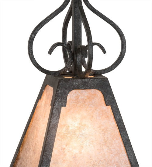 Meyda Lighting Ava 10" Smoke Mini Pendant Light With Silver Mica Shade Glass
