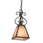 Meyda Lighting Ava 10" Smoke Mini Pendant Light With Silver Mica Shade Glass
