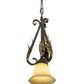 Meyda Lighting Ava 8" Timeless Bronze Mini Pendant Light With Ivory Cloud Shade Glass