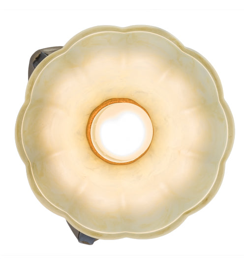 Meyda Lighting Ava 8" Timeless Bronze Mini Pendant Light With Ivory Cloud Shade Glass