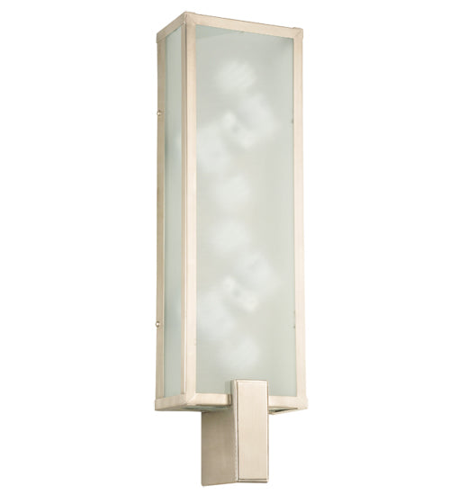 Meyda Lighting Avenue U 6" 4-Light Brushed Nickel Wall Sconce With Frosted Clear Shade Glass