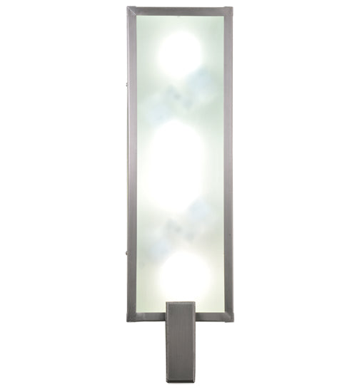 Meyda Lighting Avenue U 6" 4-Light Brushed Nickel Wall Sconce With Frosted Clear Shade Glass