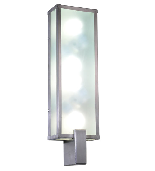 Meyda Lighting Avenue U 6" 4-Light Nickel Wall Sconce With Frosted Clear Shade Glass