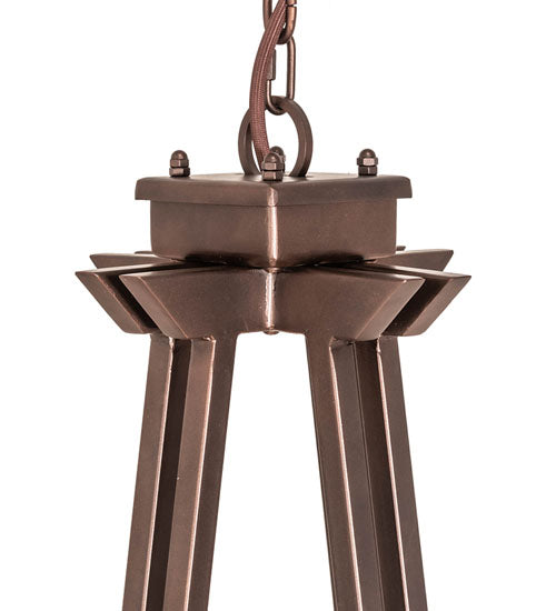 Meyda Lighting Avondale 58" 24-Light 2-Tier Mahogany Bronze Chandelier With Amber Mica Shade Glass
