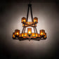 Meyda Lighting Avondale 58" 24-Light 2-Tier Mahogany Bronze Chandelier With Amber Mica Shade Glass