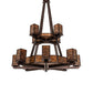 Meyda Lighting Avondale 58" 24-Light 2-Tier Mahogany Bronze Chandelier With Amber Mica Shade Glass