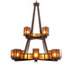 Meyda Lighting Avondale 58" 24-Light 2-Tier Mahogany Bronze Chandelier With Amber Mica Shade Glass