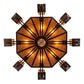 Meyda Lighting Avondale 58" 24-Light 2-Tier Mahogany Bronze Chandelier With Amber Mica Shade Glass