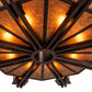 Meyda Lighting Avondale 58" 24-Light 2-Tier Mahogany Bronze Chandelier With Amber Mica Shade Glass
