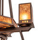 Meyda Lighting Avondale 58" 24-Light 2-Tier Mahogany Bronze Chandelier With Amber Mica Shade Glass
