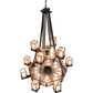 Meyda Lighting Avondale 58" 24-Light 2-Tier Solar Black Chandelier With Silver Mica Shade Glass