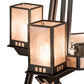 Meyda Lighting Avondale 58" 24-Light 2-Tier Solar Black Chandelier With Silver Mica Shade Glass