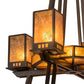 Meyda Lighting Avondale 60" 24-Light 2-Tier Mahogany Bronze Chandelier With Amber Mica Shade Glass