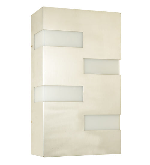 Meyda Lighting AzTech 8" LED Brushed Stainless Wall Sconce With Statuario Idalight Shade Glass