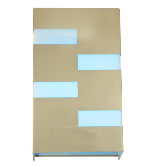 Meyda Lighting AzTech 8" LED Brushed Stainless Wall Sconce With Statuario Idalight Shade Glass