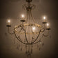Meyda Lighting Azaleia 42" 6-Light Faux Silver Leaf Chandelier With White Faux Candlelight