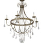 Meyda Lighting Azaleia 42" 6-Light Faux Silver Leaf Chandelier With White Faux Candlelight