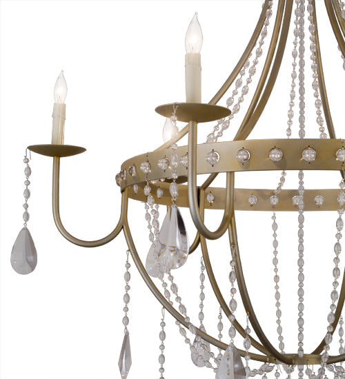 Meyda Lighting Azaleia 42" 6-Light Faux Silver Leaf Chandelier With White Faux Candlelight