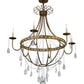 Meyda Lighting Azaleia 42" 6-Light Faux Silver Leaf Chandelier With White Faux Candlelight