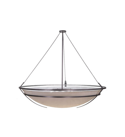 Meyda Lighting Azimuth 75" 10-Light Brushed Nickel Semi-flush Mount Ceiling Light With Statuario Idalight Shade