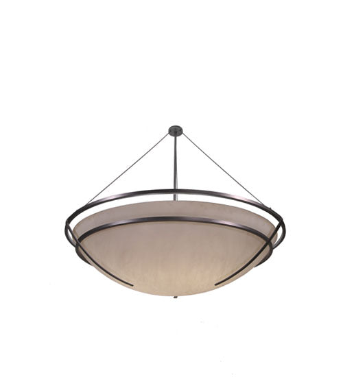 Meyda Lighting Azimuth 75" 10-Light Brushed Nickel Semi-flush Mount Ceiling Light With Statuario Idalight Shade