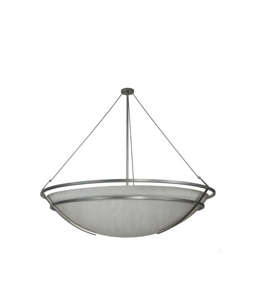 Meyda Lighting Azimuth 75" 10-Light Brushed Nickel Semi-flush Mount Ceiling Light With Statuario Idalight Shade