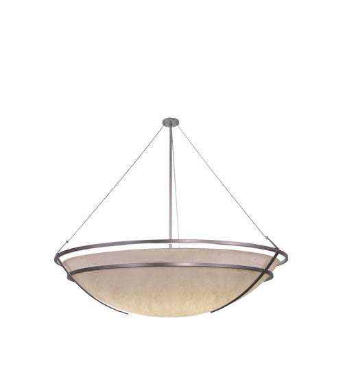 Meyda Lighting Azimuth 75" 10-Light Brushed Nickel Semi-flush Mount Ceiling Light With Statuario Idalight Shade