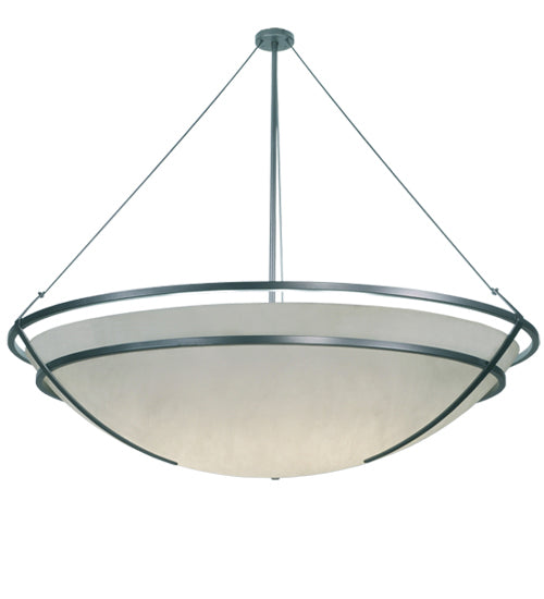 Meyda Lighting Azimuth 75" 10-Light Brushed Nickel Semi-flush Mount Ceiling Light With Statuario Idalight Shade