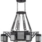 Meyda Lighting Azrael 54" 12-Light Antique Iron Gate Chandelier With Whitestone Idalight Shade Glass