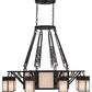Meyda Lighting Azrael 54" 12-Light Antique Iron Gate Chandelier With Whitestone Idalight Shade Glass
