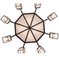 Meyda Lighting Azrael 54" 12-Light Antique Iron Gate Chandelier With Whitestone Idalight Shade Glass