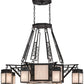 Meyda Lighting Azrael 54" 12-Light Antique Iron Gate Chandelier With Whitestone Idalight Shade Glass