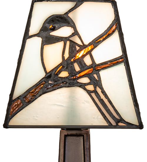 Meyda Lighting Backyard Friends 10" Mini Table Lamp With Multi-Colored Stained Shade Glass