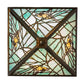 Meyda Lighting Backyard Friends 21"Sq 4-Light Antique Copper Semi-flush Mount Light With Blue & Beige Stained Shade Glass